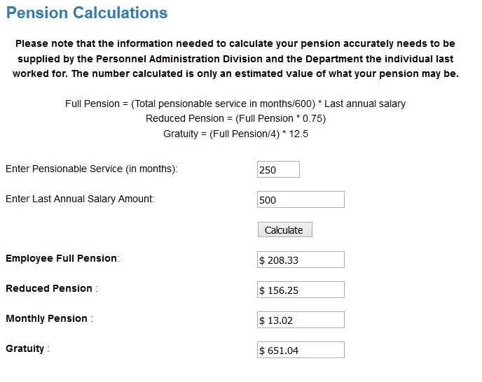 treasury.gov.bb Pension Information Barbados