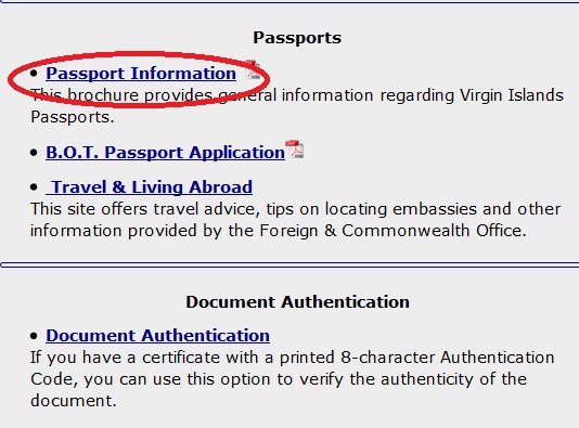 Vg Passport Information British Virgin Islands Civil Registry Office 