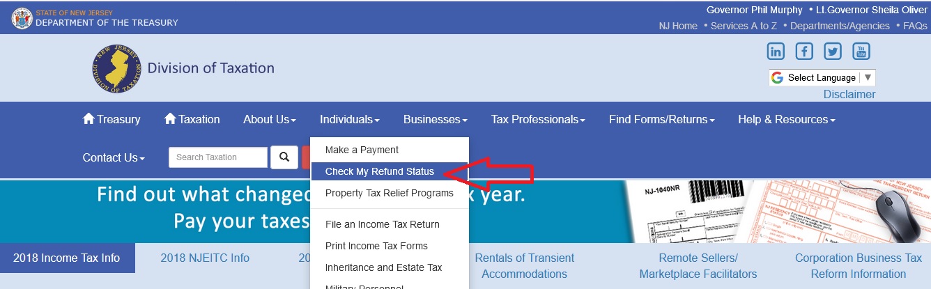 State nj us Income Tax Refund Status New Jersey United States Of 